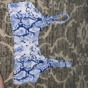 blue snake skin bikini top
